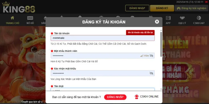 Hướng dẫn cách đăng ký King88 chi tiết chỉ mất 2 phút 